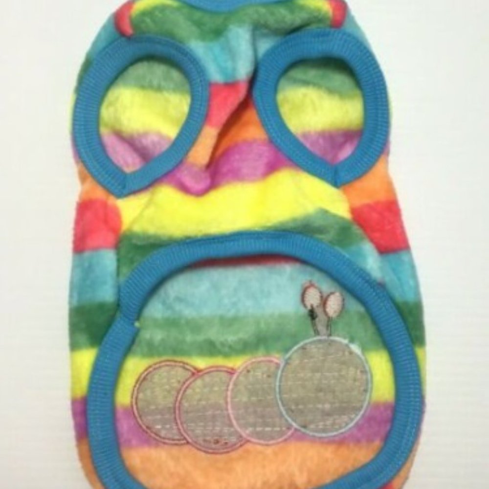 Rainbow Caterpillar Microplush Dog Top Toy Breed Yorkie Chihuahua M or L NEW - Picture 2 of 5